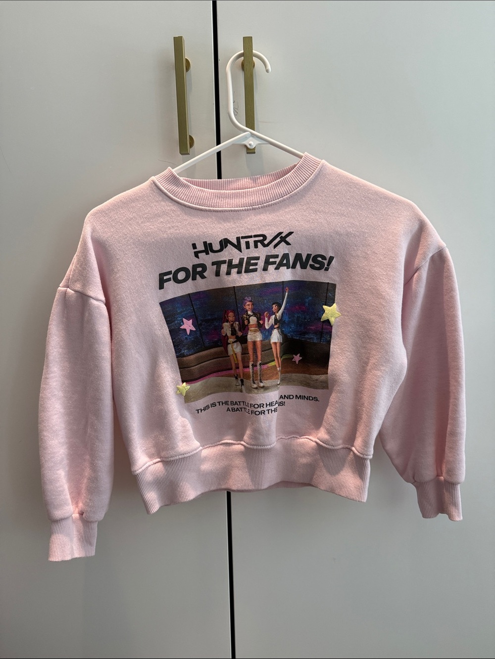 KPop Demons' Zara Girls Pink Graphic Cropped Sweatshirt